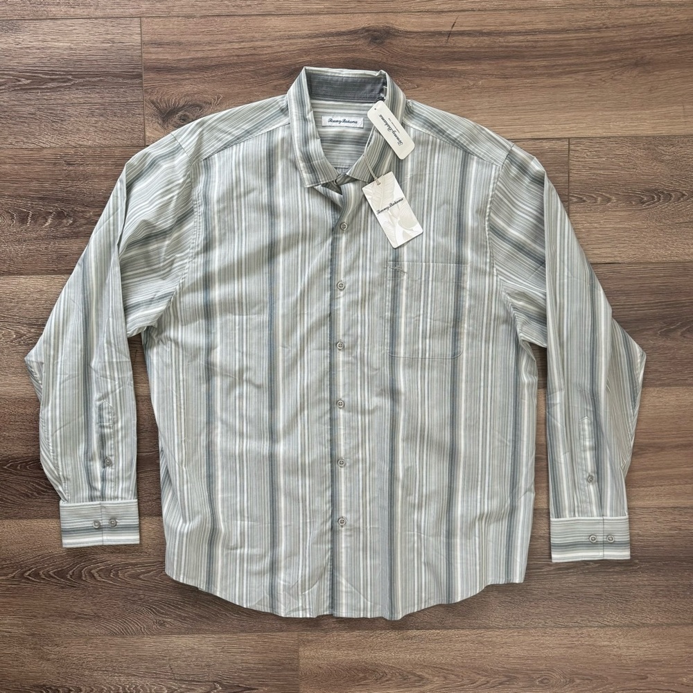 ⭐️NWT⭐️ Tommy Bahama Buenos Dias Stripe Casual Button Down Stripe Shirt, 4614